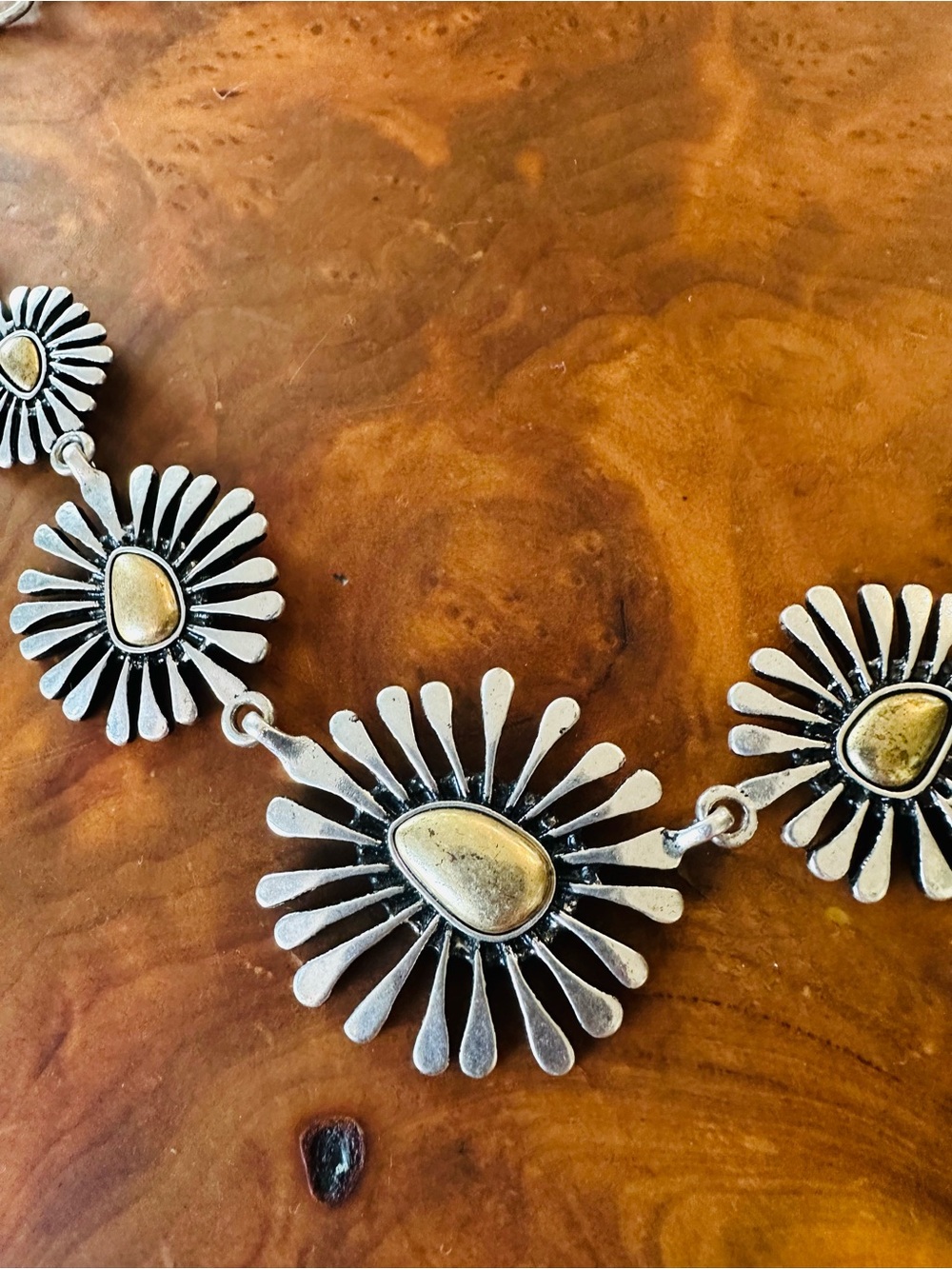 Lucky Brand Silver-Tone Daisy Necklace with Gold Accents - Picture 2 of 8